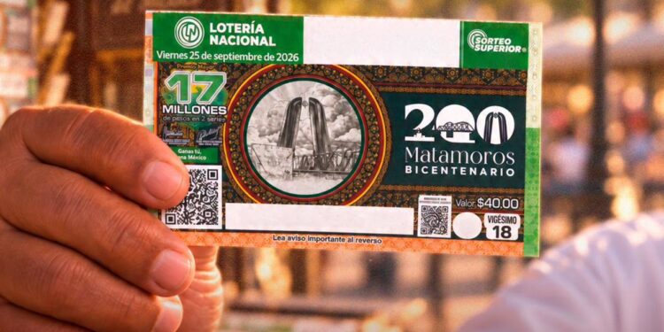 Billete de Lotería Nacional conmemorativo por el Bicentenario de Matamoros