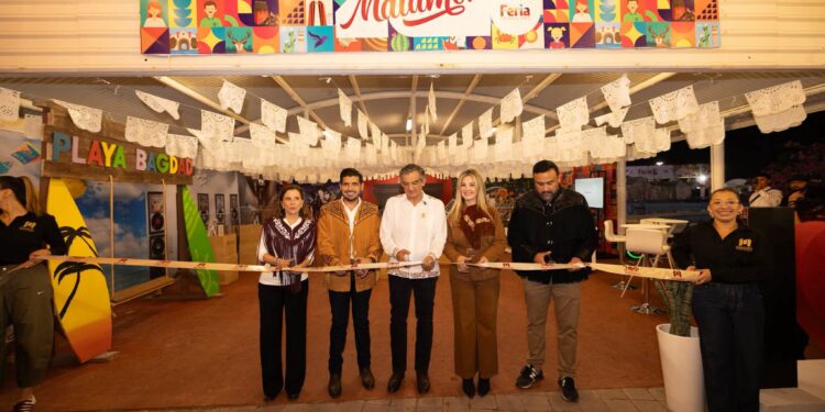 Américo Villareal y Alberto Granados inauguran stand de Matamoros en la Feria de Tamaulipas