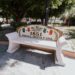 Colocan bancas nuevas en la Plaza Principal alusivas al Bicentenario de Matamoros
