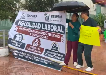 Protestan trabajadores del Hospital General de Matamoros