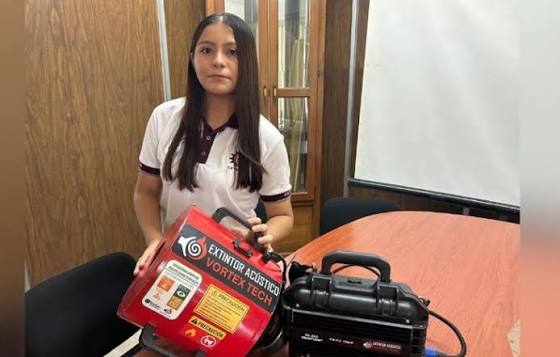 Ella es la estudiante del CETIS Tamaulipas que triunfa con extintor acústico