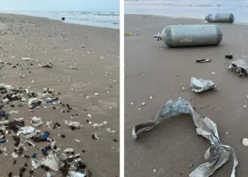 Arroja el mar cientos de desechos de SpaceX en Playa Bagdad